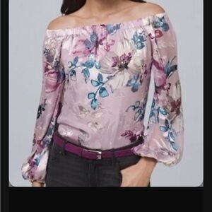 White House black market, large off shoulder shirt 507